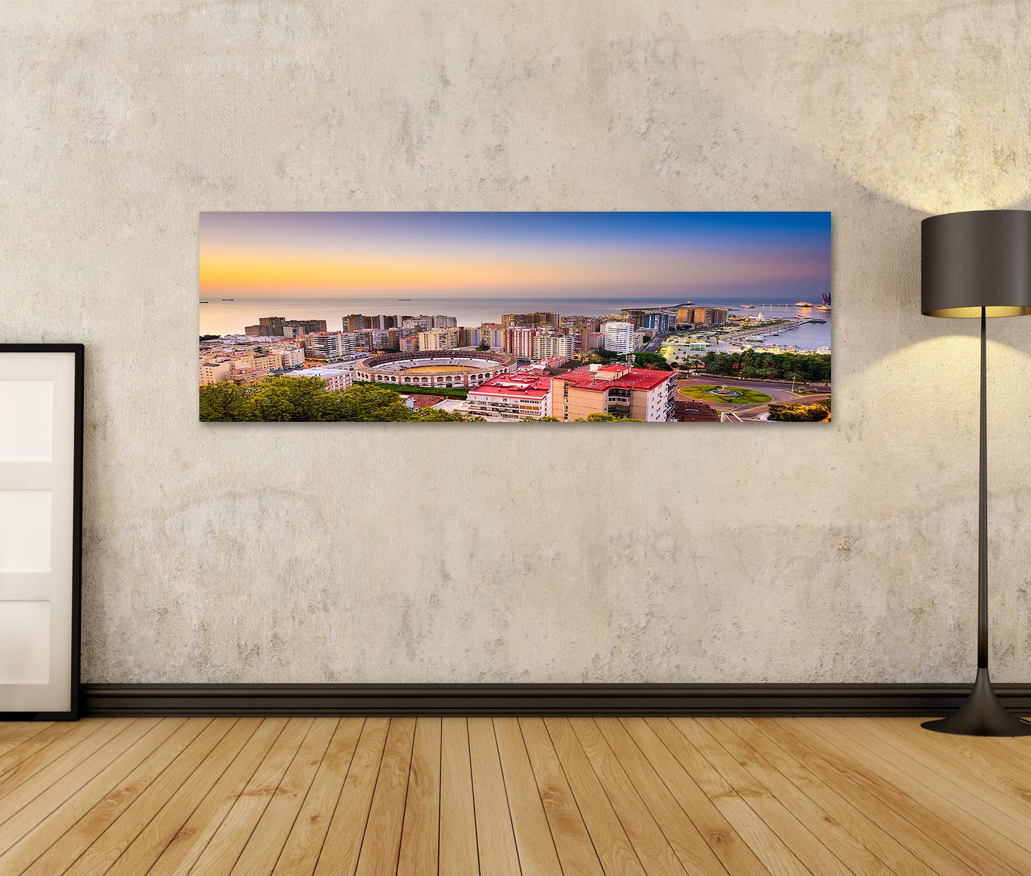 islandburner cuadro sobre lienzo Málaga España Crepúsculo horizonte dirección Mediterráneo imágenes murales póster