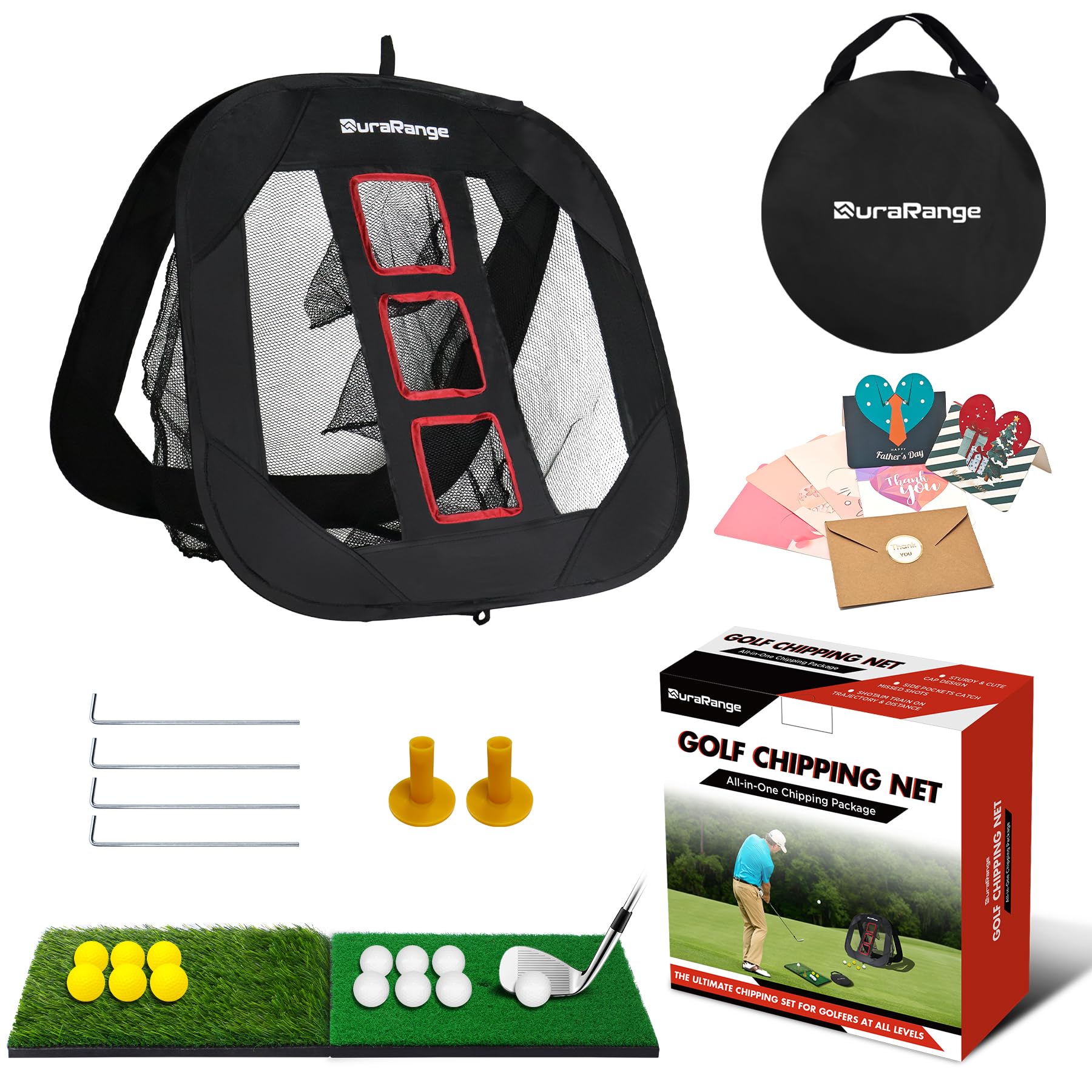Pop-Up Golf Chipping Net - Ultimate Target Training Chip Aids for Precision & Distance, Outdoor | Indoor Practice, Golfer Gift