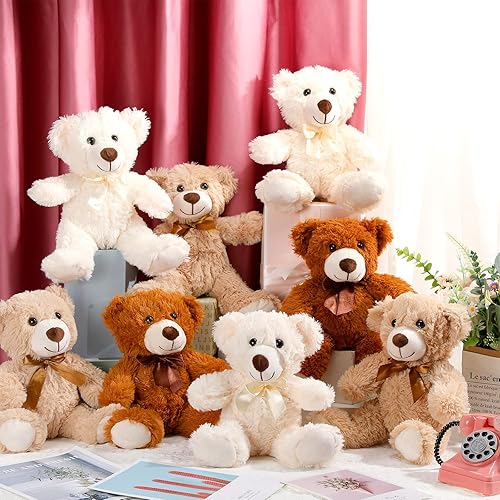 Miniatura 5 de 12 paquetes de osos de peluche de 14 pulgadas lindo oso de peluche de oso suave de peluche oso lanudo para baby shower revelación de género regalos
