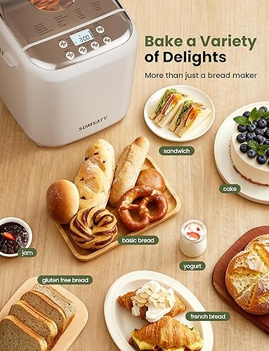 Miniatura 6 de Máquina para hacer pan, máquina de pan 16-en-1 de 2.2 LB, máquina automática para hacer pan con bandeja de cerámica antiadherente y temporizador de