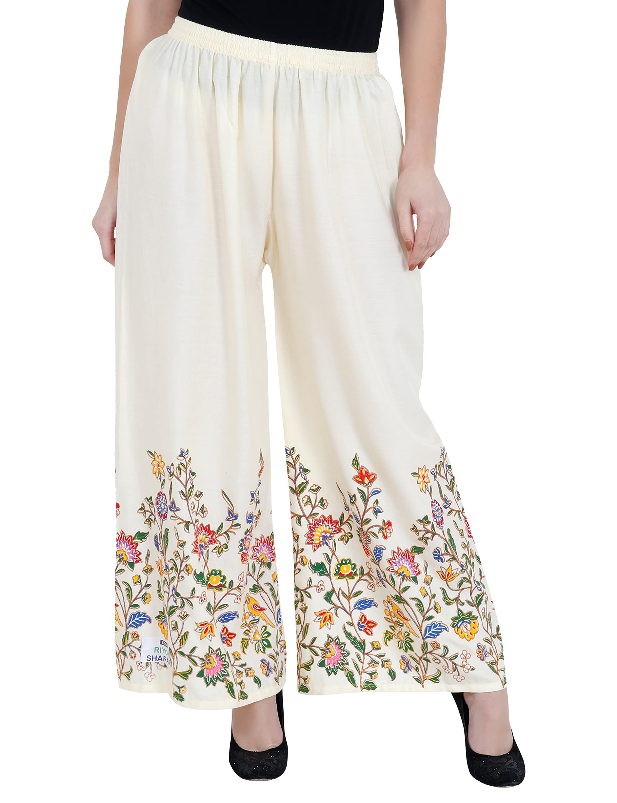 Sumaya Fashion Print Rayon Regular Solid Palazzo-image-15
