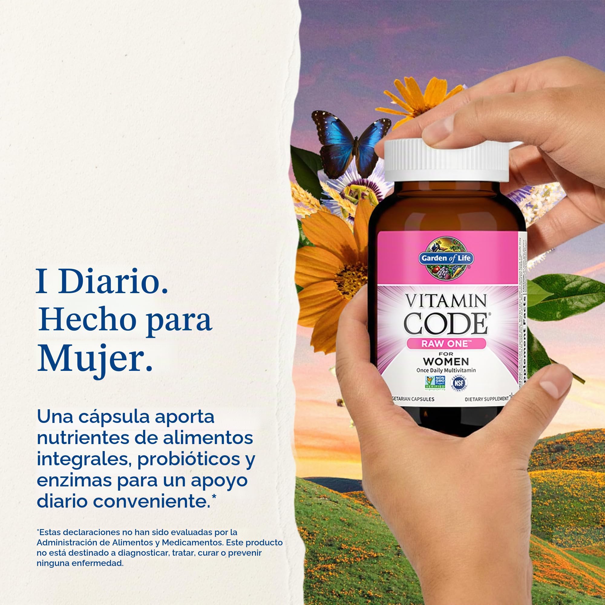 Garden Of Life Vitamin Code Raw One Una Vez Al Día Multivitamínico para Mujeres 75 Cápsulas 150 g