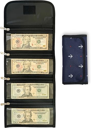 Miniatura 8 de Organizador de dinero para efectivo con 4 cremalleras, sistema de sobres de cartera para efectivo, soporte para efectivo, billetera de dinero de