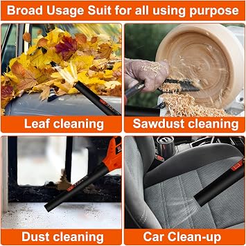 Leisch Life 21V Leaf Blower Cordless | Handheld Electric Lightweight Blower with 2.0Ah Rechargeable Battery & Fast Charger | Adjustable Speeds, Portable Design for Lawn, Patio, Yard, Sidewalk Cleaning