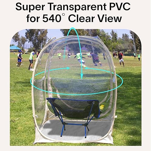 Vista 47 de EighteenTek Pod All Weather Sports Tent with Attached Floor, Instant Outdoor Bubble Tent, Rainproof Camping Sun Shelter for Sports Events Camping