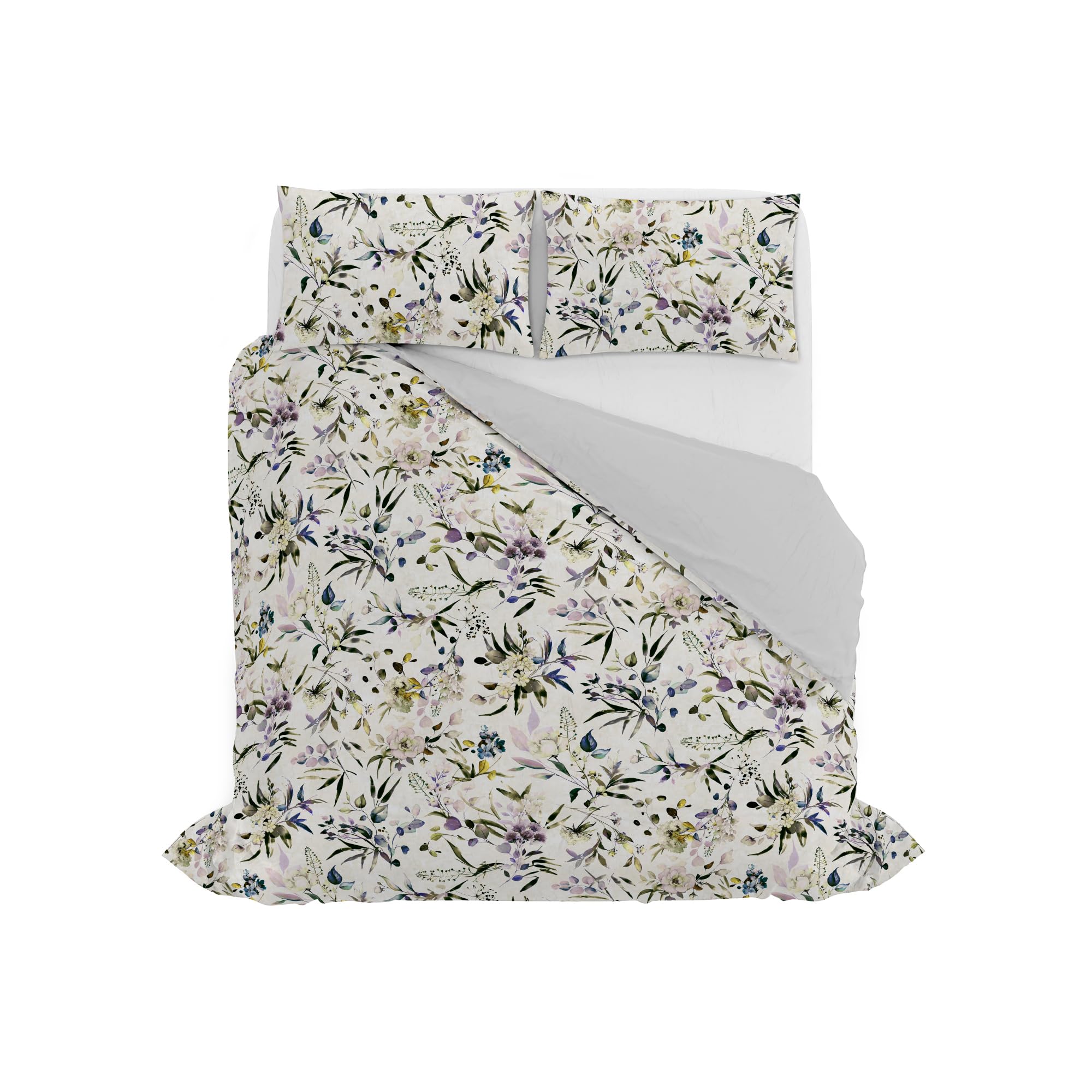 Italian Bed Linen Double Duvet Cover Set, 100% Cotton, Aurora Digital Print, Made in Italy, Duvet Cover Set