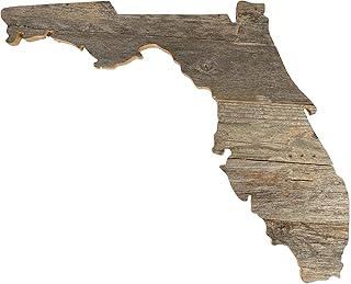 BARNWOODUSA Florida Rustic Farmhouse Wood State Sign Wall Home Décor FL Themed Gift for Natural Weathered Gray Reclaimed and Recycled Wood