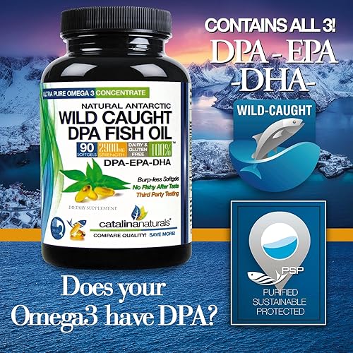 Miniatura 6 de (Pack of 2) Wild Caught Omega-3 DPA Fish Oil - 2900 mg with DPA, EPA & DHA - 180 SoftGels  Triple Strength Burp-Free
