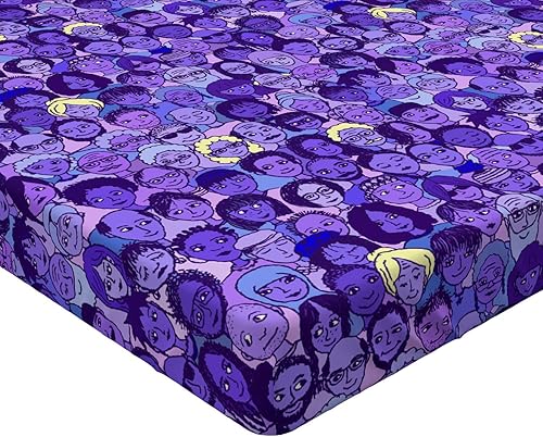 Miniatura 9 de Ambesonne Hipster Fitted Sheet, People Faces from Different Ethnicity Racial Diversity Progressive World Pattern, Bed Cover with All-Round Elastic