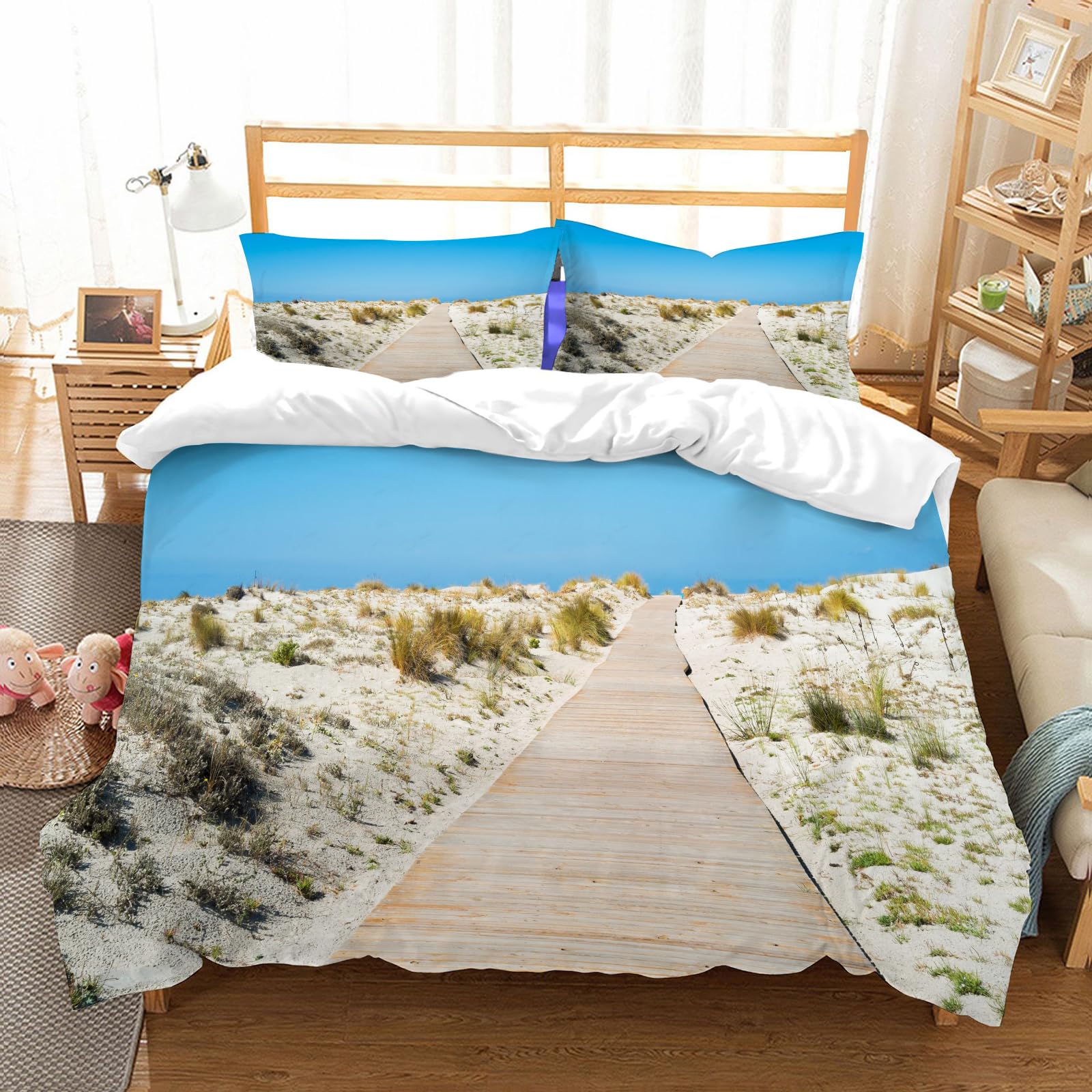 Parure de lit 228x264cm microfibre imprimé Italie avec 2 taies d'oreiller