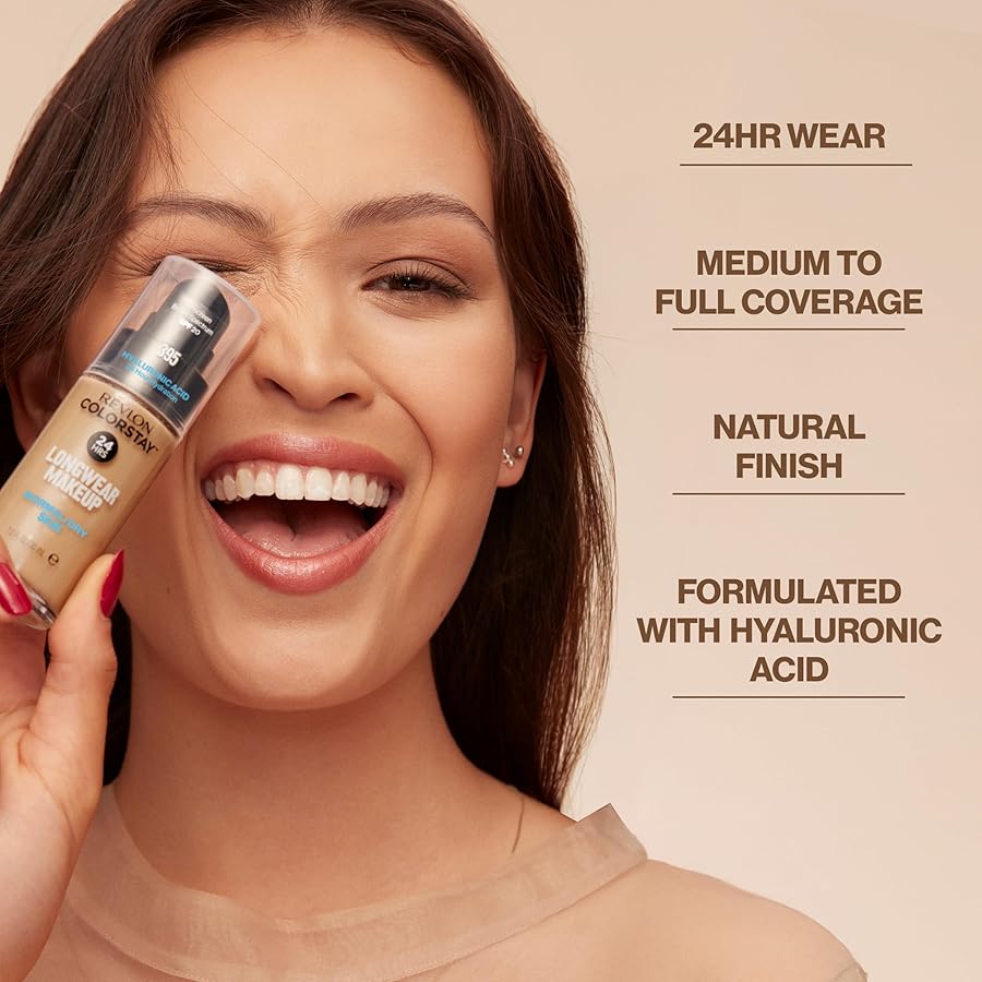 Revlon Liquid Foundation, ColorStay Face Makeup for Normal & Dry Skin, SPF 20, Longwear Medium-Full Coverage with Natural Finish, 460 Macadamia, 1 Fl Oz - image 4