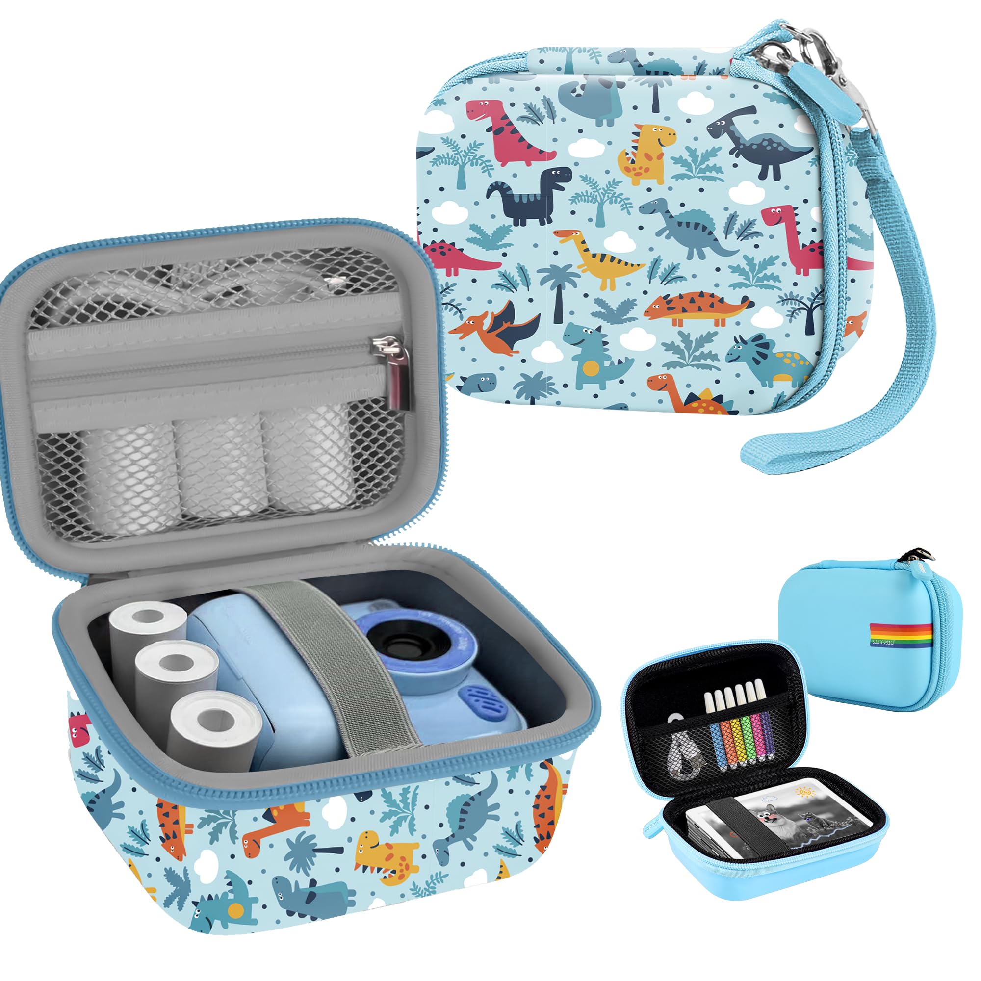 Leayjeen 2-in-1 Kids Camera Case is Compatible with ESOXOFFORE/Dylanto/HiMont/Kids Camera Instant Prints for Birthday Gifts for 3-12 Years Olds-Blue
