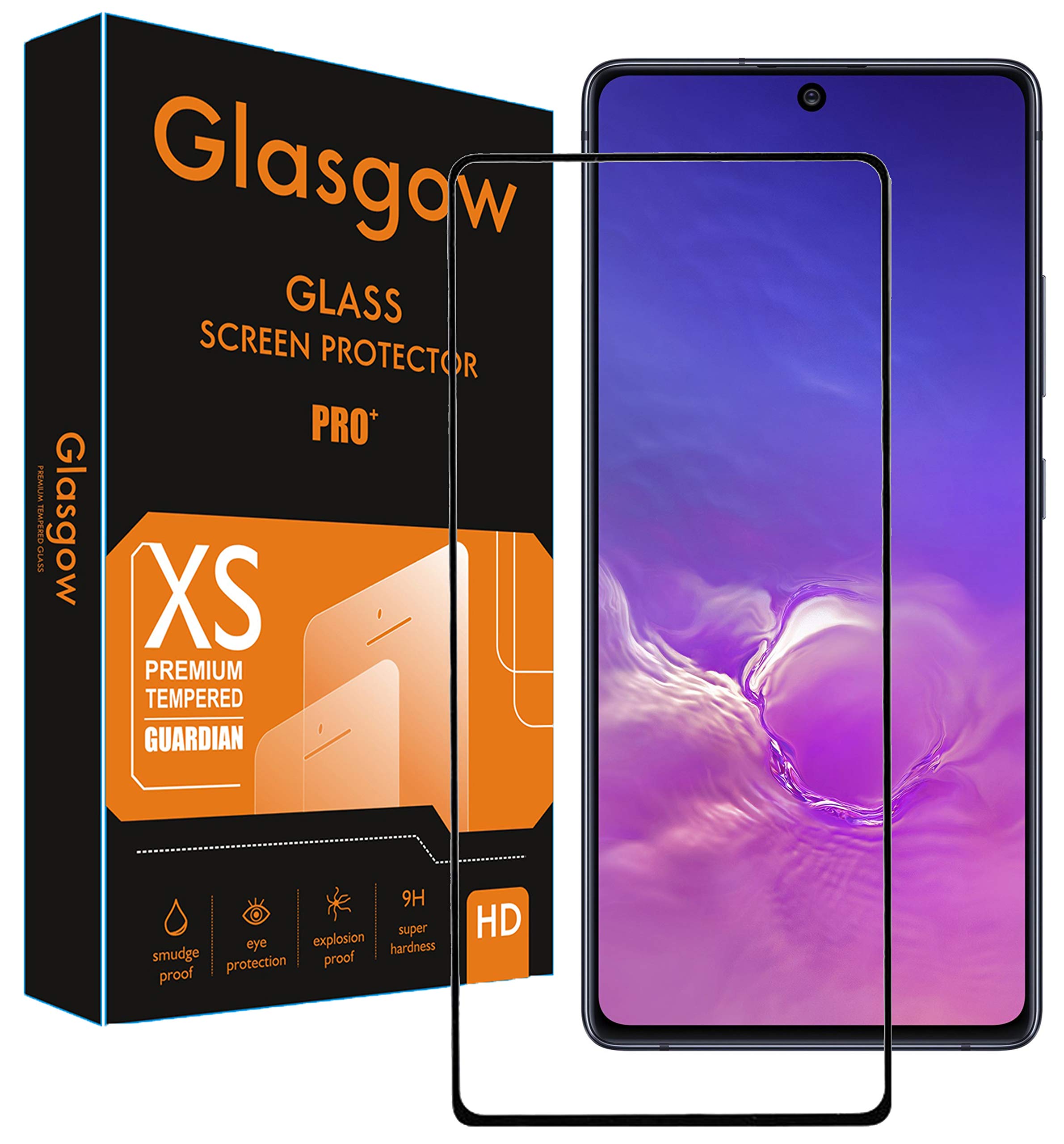 Glasgow |For Samsung Galaxy S10 Lite | Tempered Glass Screen Protector Guard | Full Glue Curved Tempered Glass | Bubble Free Installation | Gorilla - Black (B089H1FM3S) Amazon Price History, Amazon Price Tracker