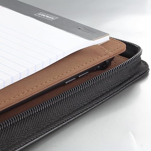 Miniatura 9 de KHOMO Funda universal Padfolio - Organizador de cartera para tableta de 8.5 hasta 11 pulgadas - Carpeta de cuero sintético para iPad, Air, Pro y