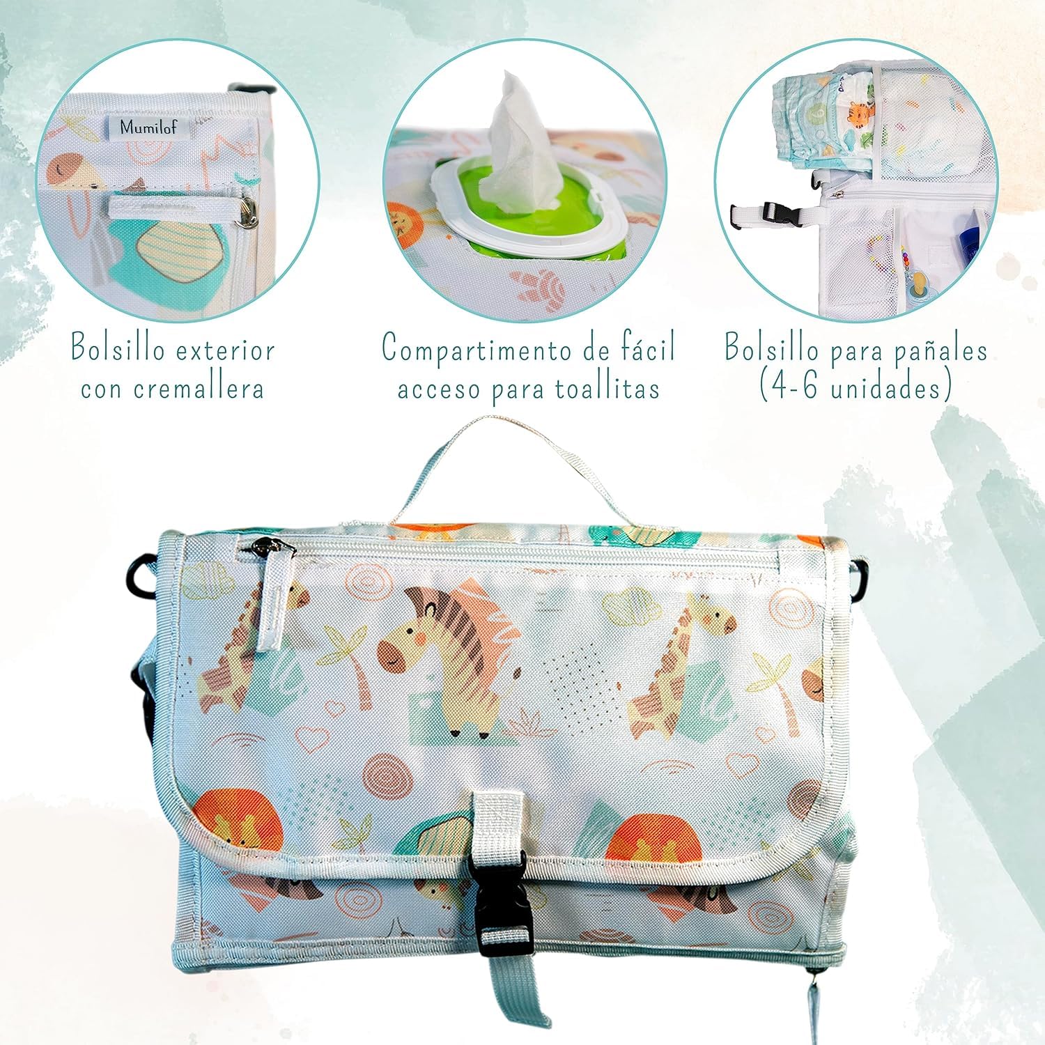 Fasciatoio Portatile Neonato Impermeabile - Fasciatoio Pieghevole - Cambio Pannolino Portatile - Fasciatoio Neonato con Diversi Scomparti.