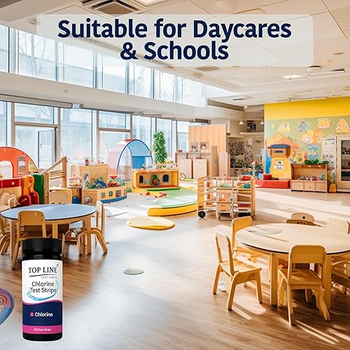 Miniatura 7 de 200 tiras reactivas de cloro para servicio de alimentos de 0 a 500 ppm (paquete de valor) - Tiras de prueba de desinfectante de blanqueador para