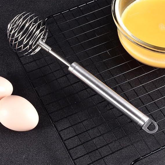Stainless Steel Spring Eggs Whisk Eggs Beater Manual Press Type Mixer Handheld Butter Mixer Baking Accessories Hand Push Stir Blenders