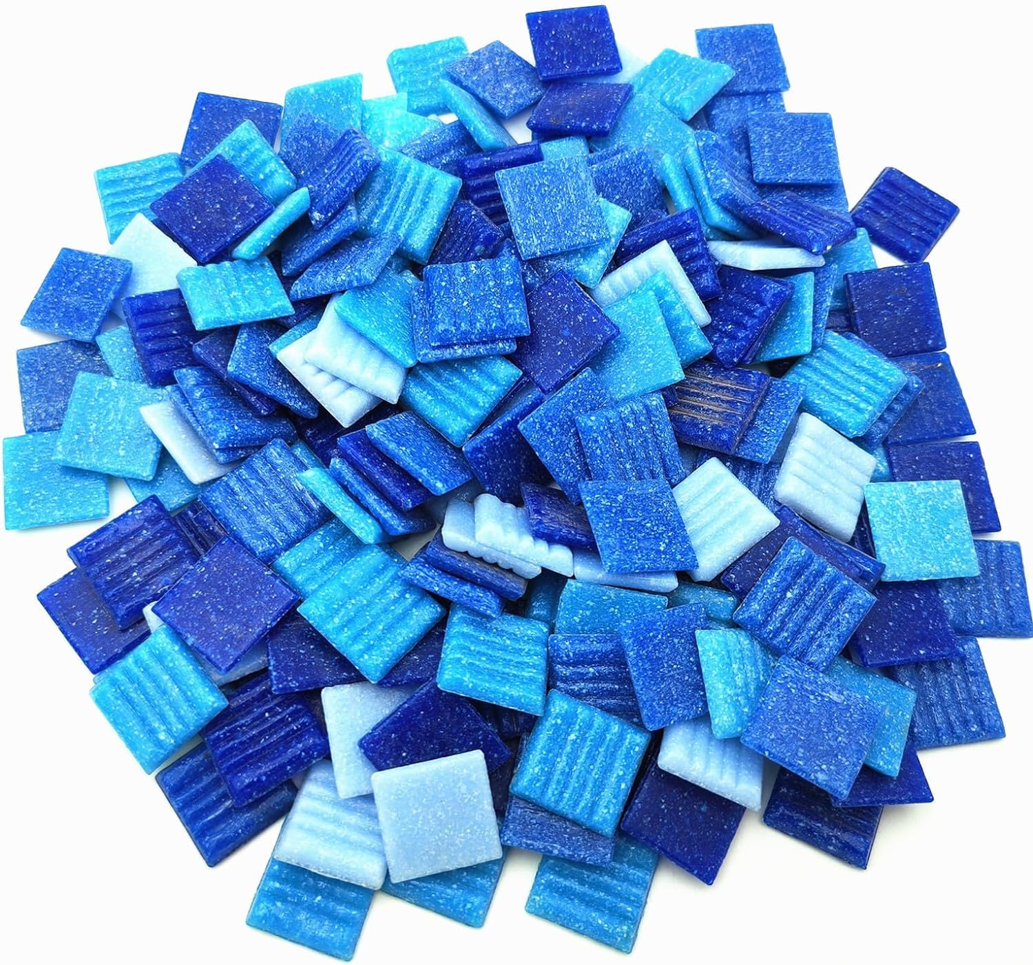 BTMIEY Quartz Mosaic Tiles 450g 2cm Multicolor Mosaic Stones for DIY Mosaic Making Craft Hobby Art Home Decoration (Mixed Blue)