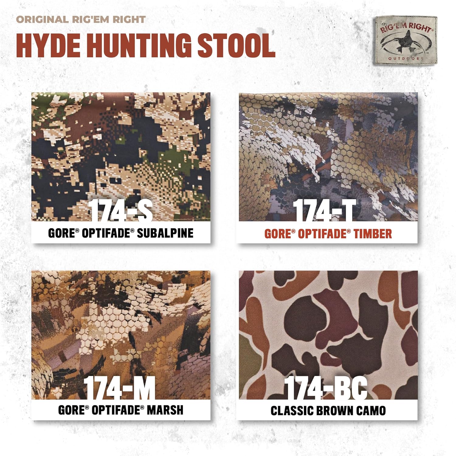 Rig'Em Right Waterfowl Hyde Hunting Stool for Blinds and Dove Hunting, Gore Optifade Timber