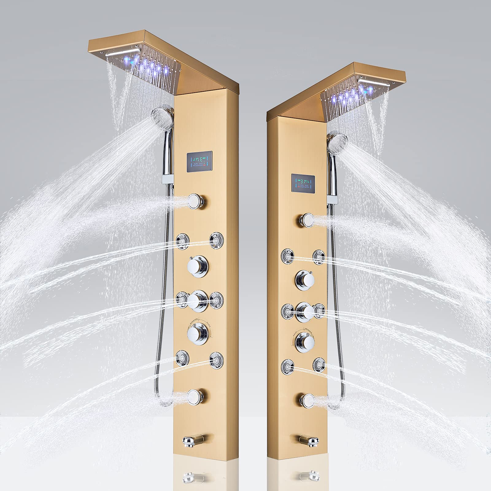 Buy YAGATAP LED Shower Panel Tower System,Bathroom 6Function Shower Tower,Rain Massage Full