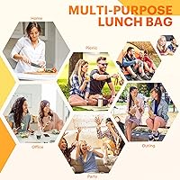 Vista 7 de Bolsa de almuerzo para mujeres y hombres, lonchera aislada para adultos, contenedores de comida pequeños a prueba de fugas, loncheras con capacidad