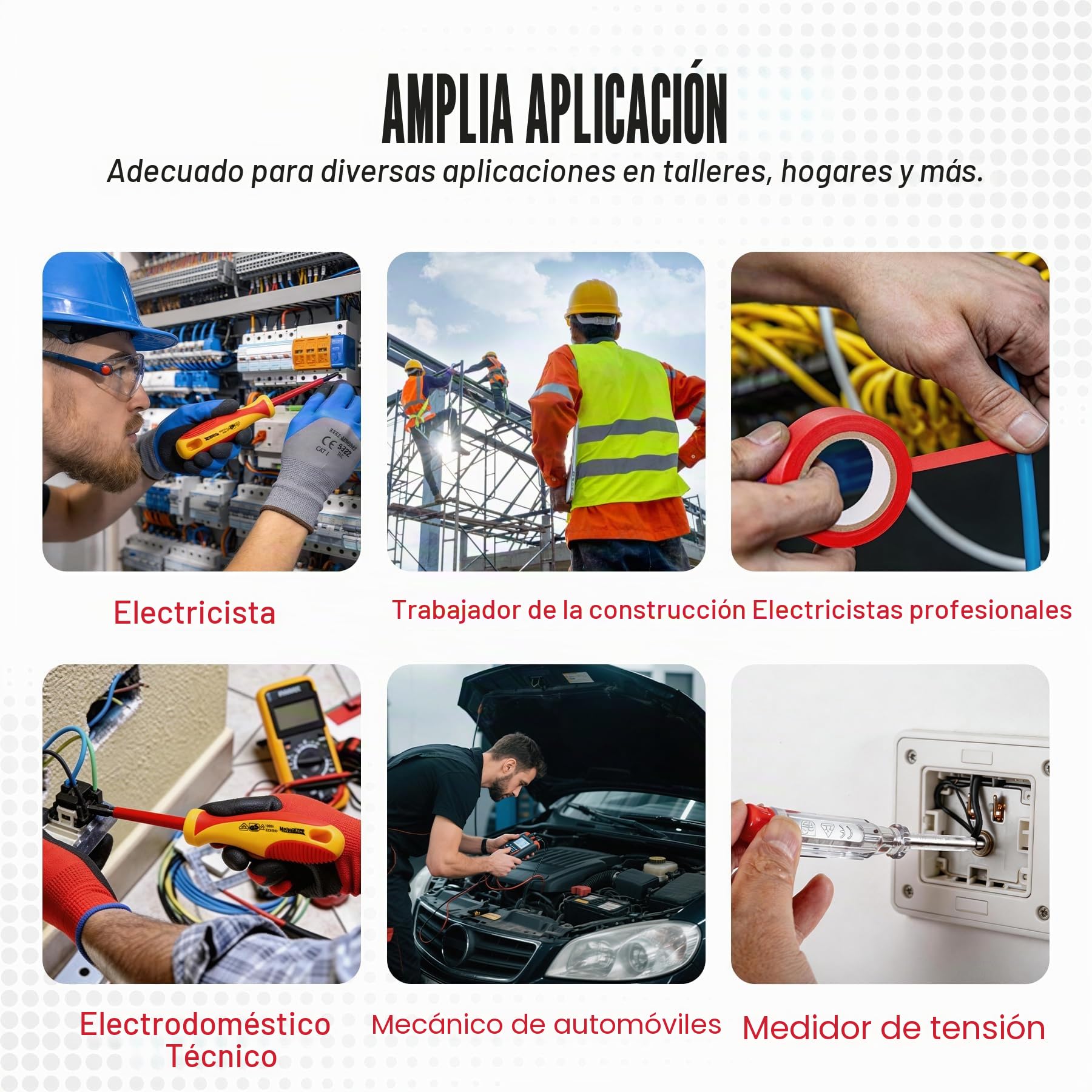 8 Piezas VDE Juego de Destornilladores Aislados, Conjunto Profesional de Herramientas Eléctricas de 1000V con Puntas Magnéticas Phillips y Ranuradas, Alicates Aislados y Alicates Diagonales