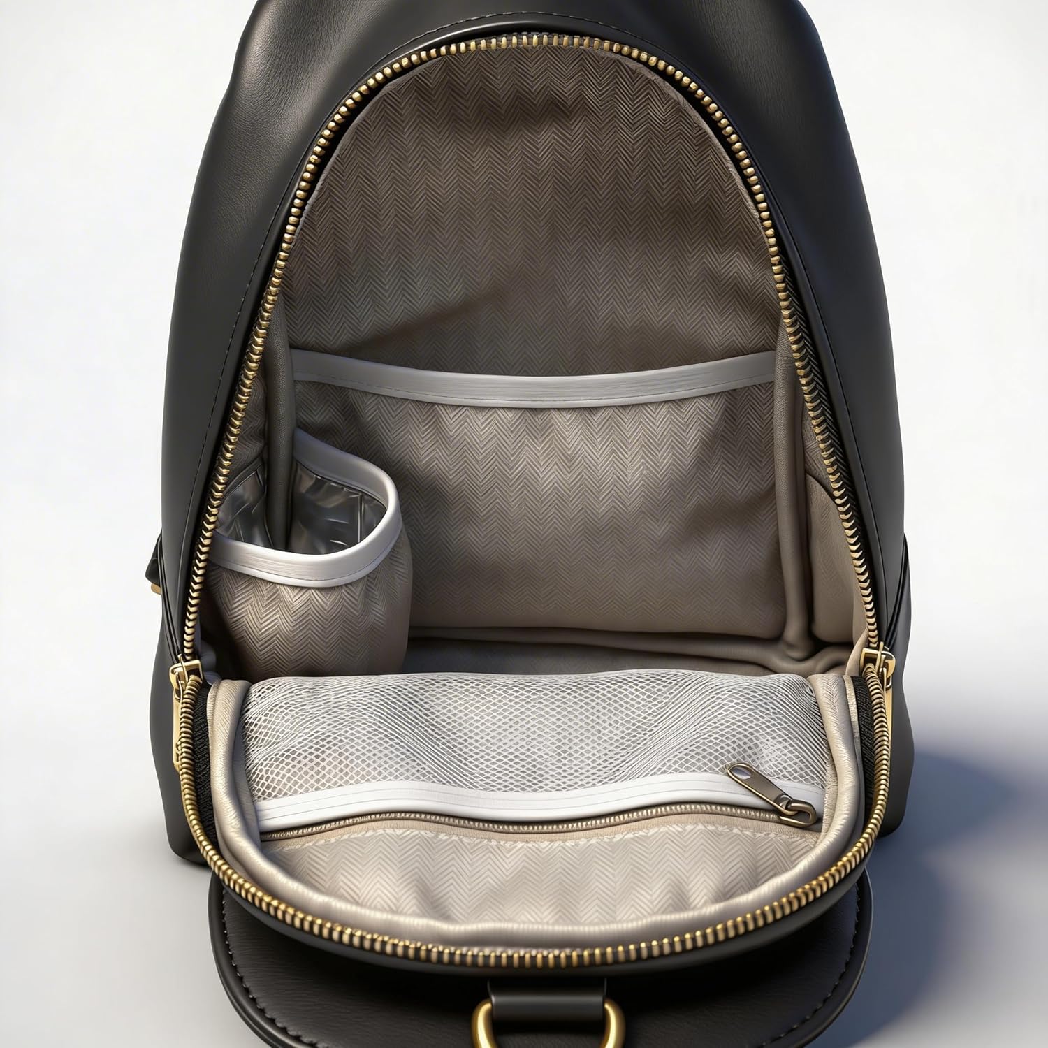 Mini Diaper Bag Backpack for Mom, Small Diaper Bag, Small Travel Diaper Backpack with Crossbody Strap, Lightweight Baby Bag (Black)