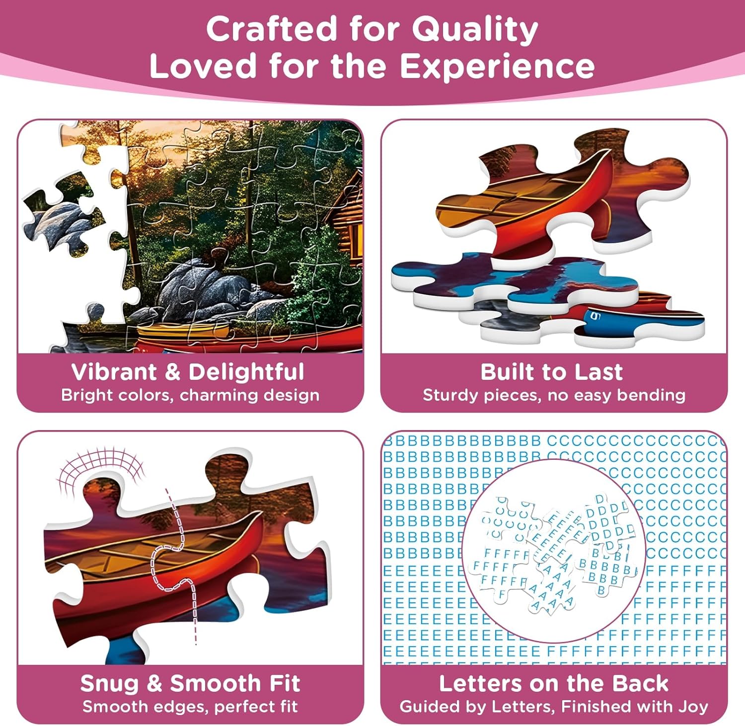 500 Pieces Puzzle for Adults, Sunset Lake Cabin Puzzle, Nature Landscape Boat Jigsaw Puzzles 500 Piece for Teens Adults Seniors, Fun Challenging Family Game Birthday Party Gift 20.5 * 15in