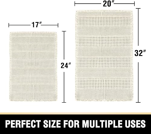 Miniatura 2 de H.VERSAILTEX Tapete de baño súper absorbente, antideslizante, lavable a máquina, ultra suave, para junto a la bañera, 32 x 20 más 24 x 17 pulgadas,