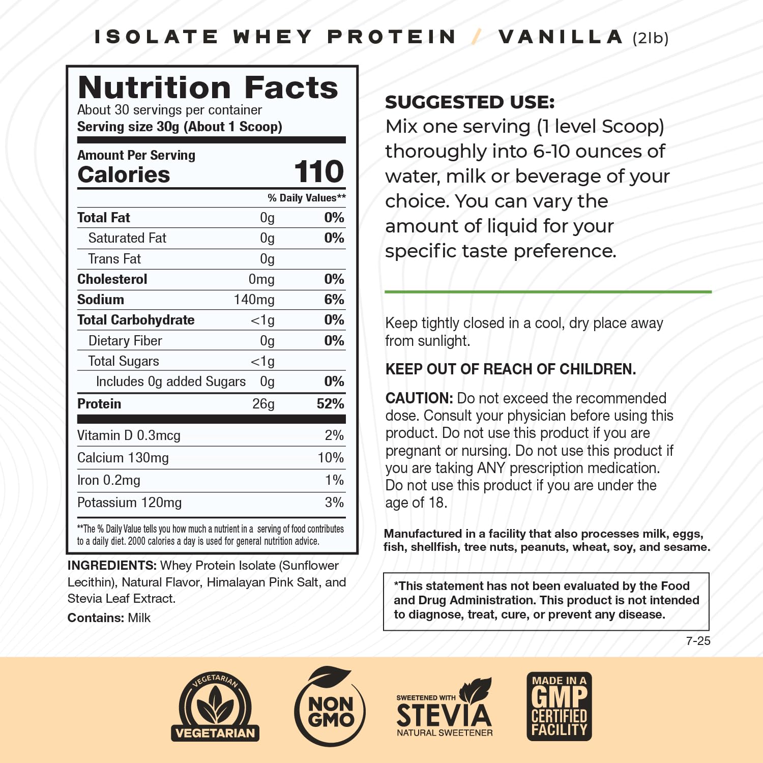 Muscle Feast Grass-Fed Whey Protein Isolate Powder, Vanilla (2lb) — Amazon image 3