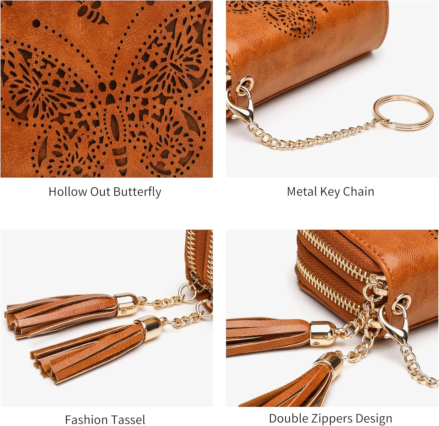 RFID Credit Card Holder Double Zipper Card Case Small Wallets for Women Leather Multifunctional Holders - Image 6