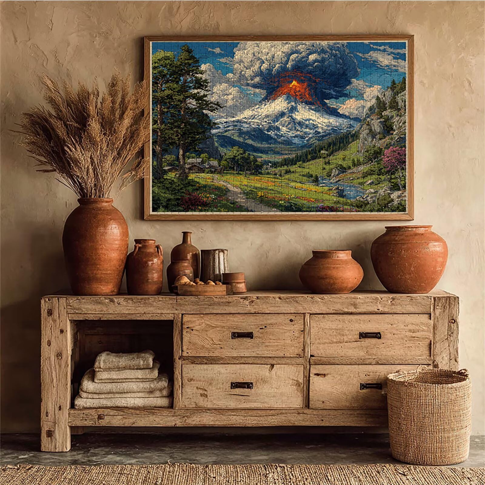 Mount Fuji Puzzle 6000 sztuk dla dorosłych, drewniane puzzle z pudełkiem 179 x 105 cm, pomysł na prezent dla kobiet, zabawne gry rodzinne, gry wyzwania, wykwintne opakowanie na prezent, wystrój domu