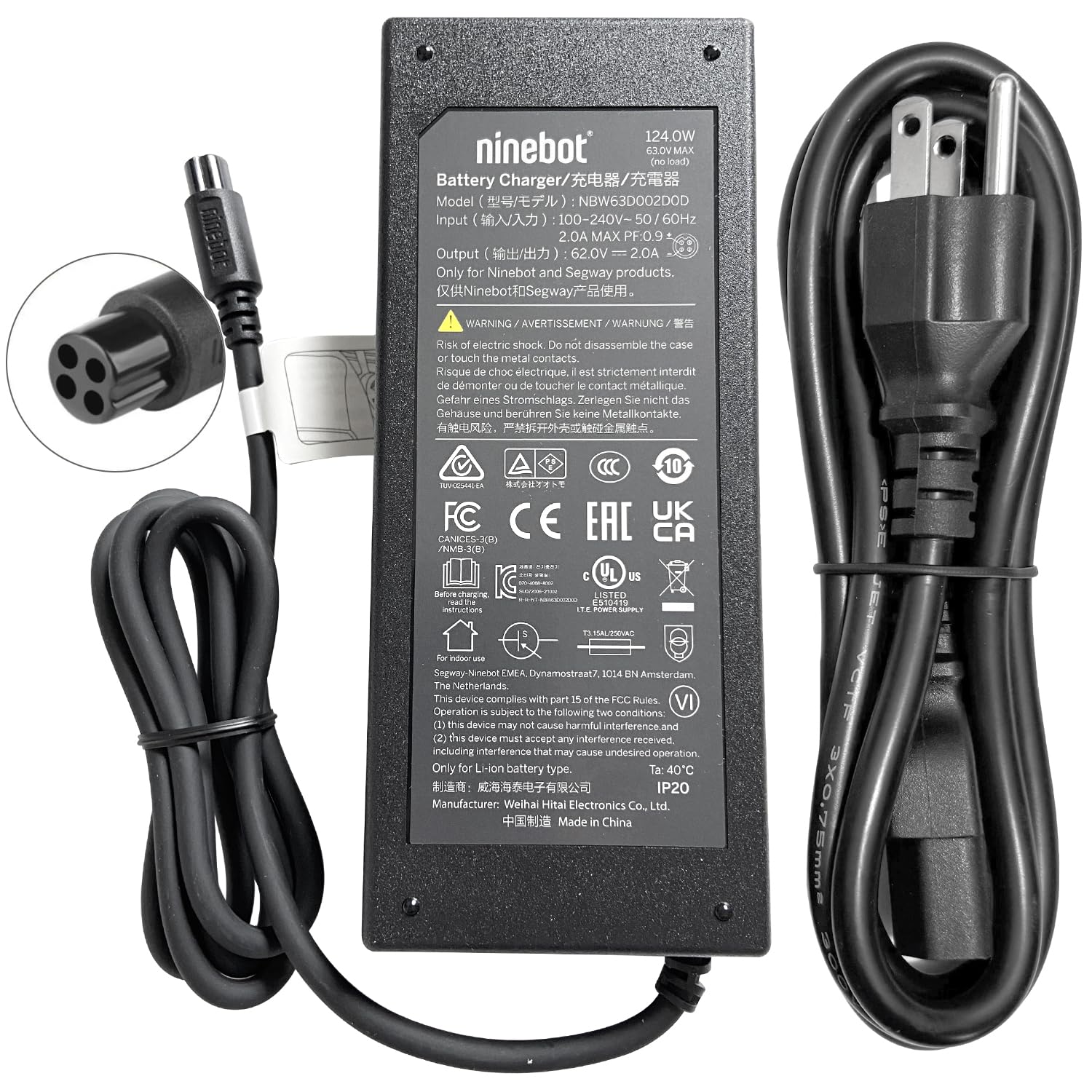 skipper ハイドロ　充電機 Amazon.com: 4 Prong Scooter Charger for Segway Ninebot S/S-MAX/S2