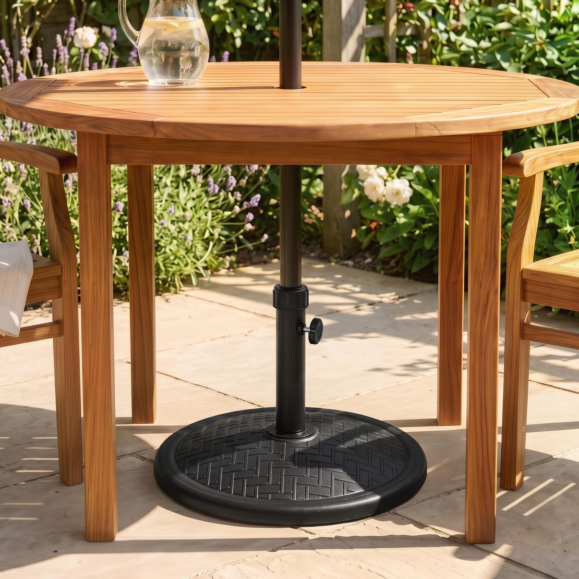 Outsunny Base de Sombrilla 14 kg para Mástil Ø32-38 mm Ø46x34 cm Negro | Hormigón, Soporte para Parasol, Pie de Parasol, Jardín, Terraza, Patio