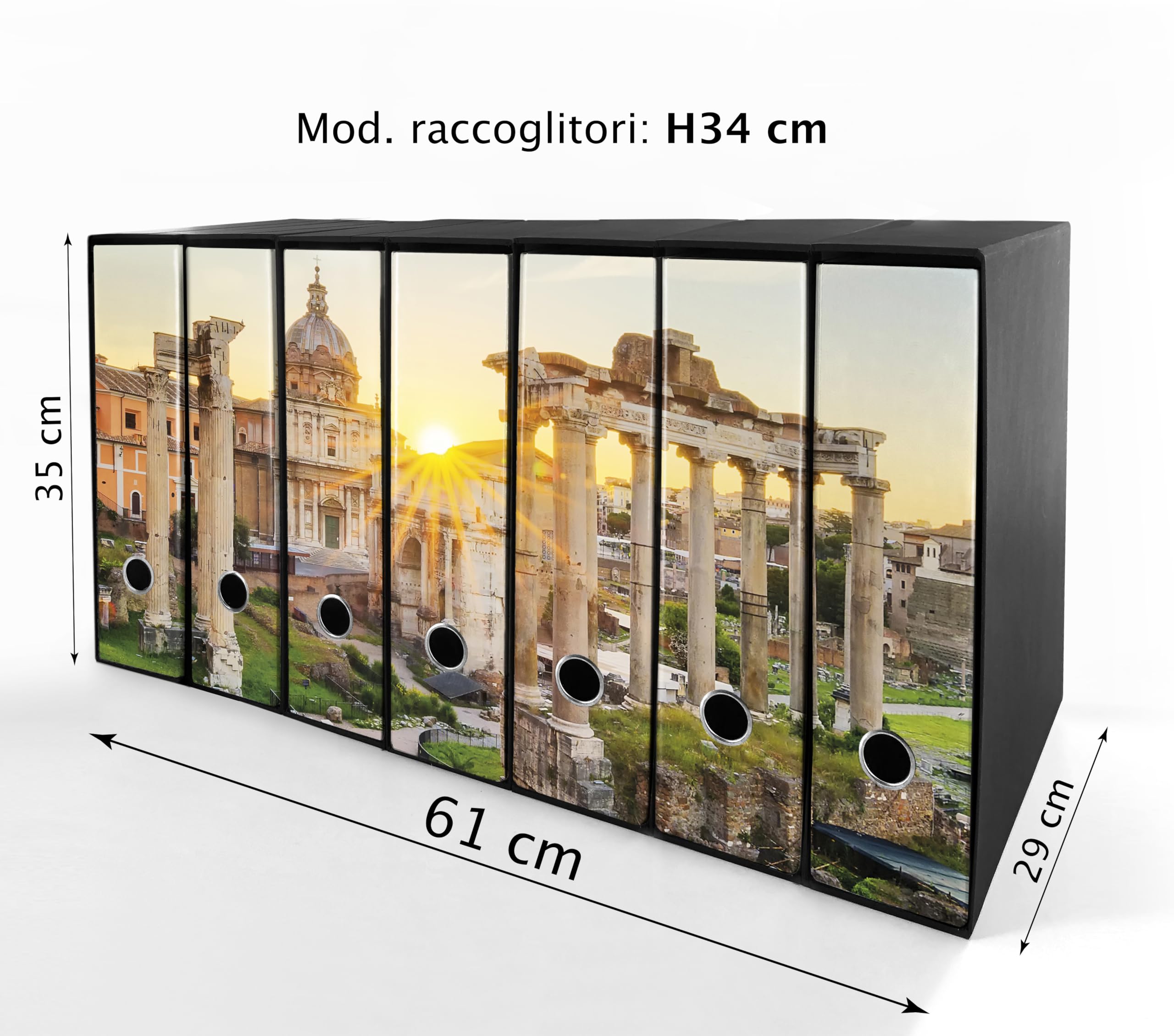 Set da 7 raccoglitori ad anelli ROMA ANTICA - Faldoni SHAREPRINTING (H34 con 2 anelli)