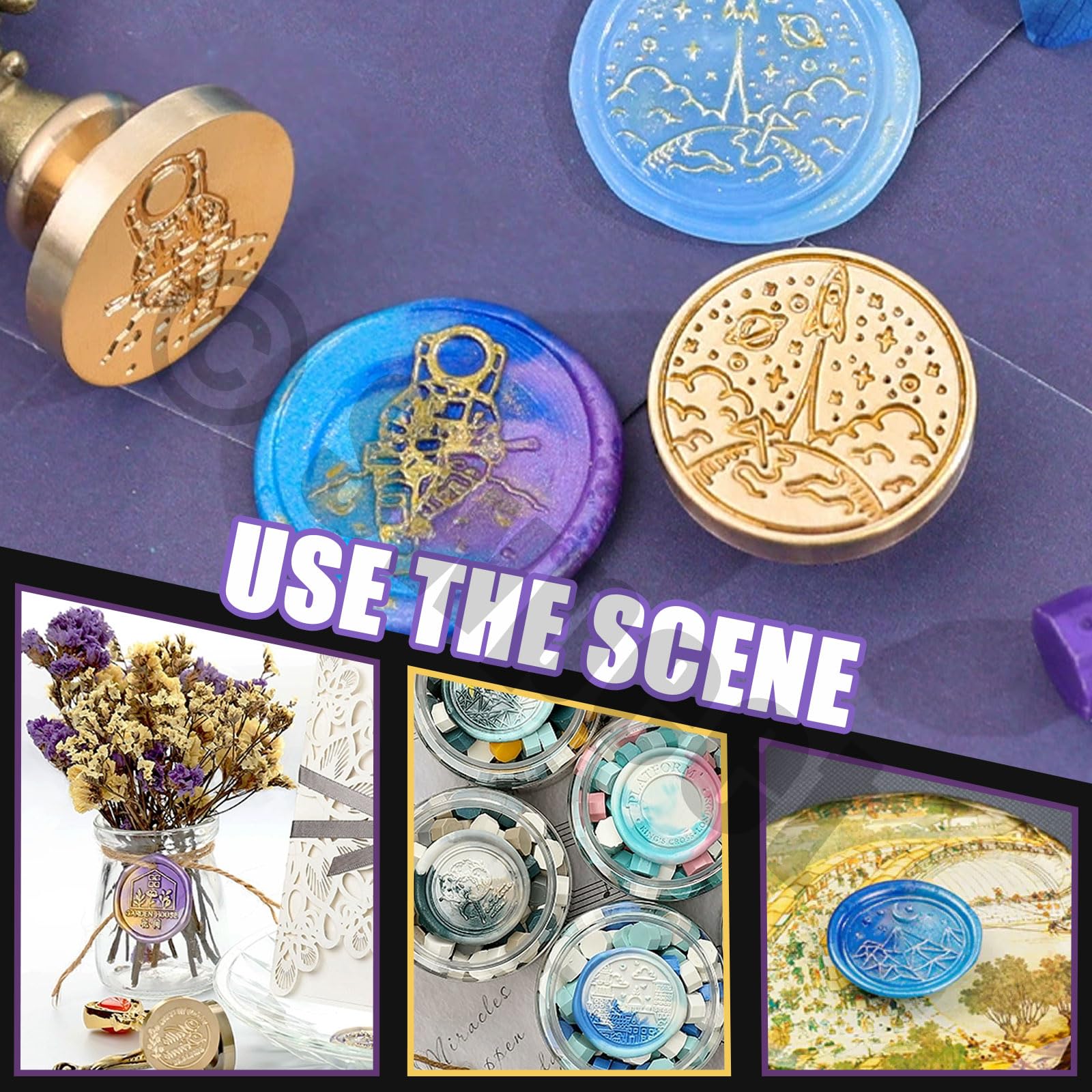 Swpeet 1200 juegos de cuentas de cera selladas de 24 colores y 8 mm, cuentas de cera selladas octogonales son ideales para sellos de cera, tarjetas, invitaciones de bodas y envases de regalos