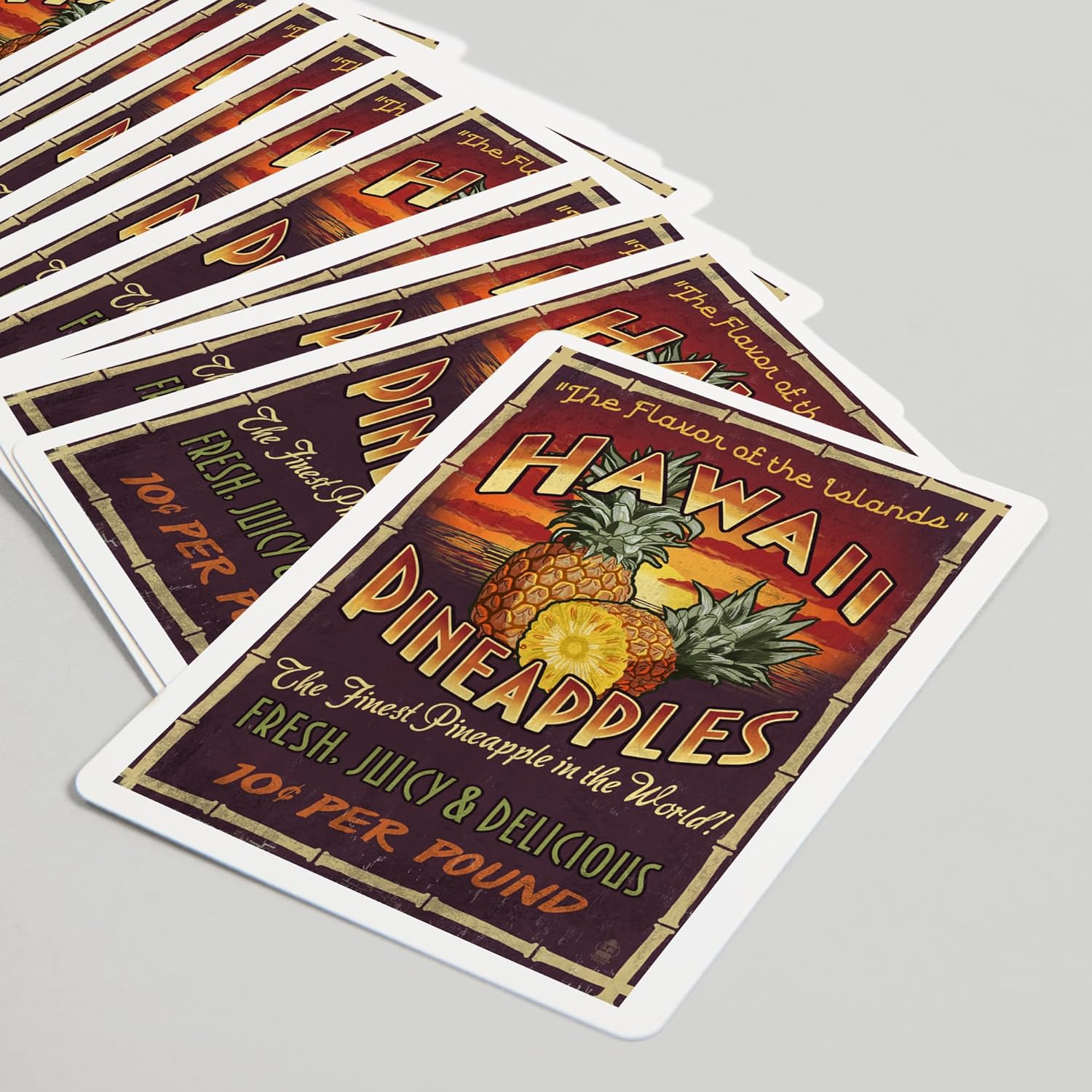 Lantern Press Hawaiian Pineapple, Vintage Sign, 52 Playing Cards for Adults, Poker Size Card Deck