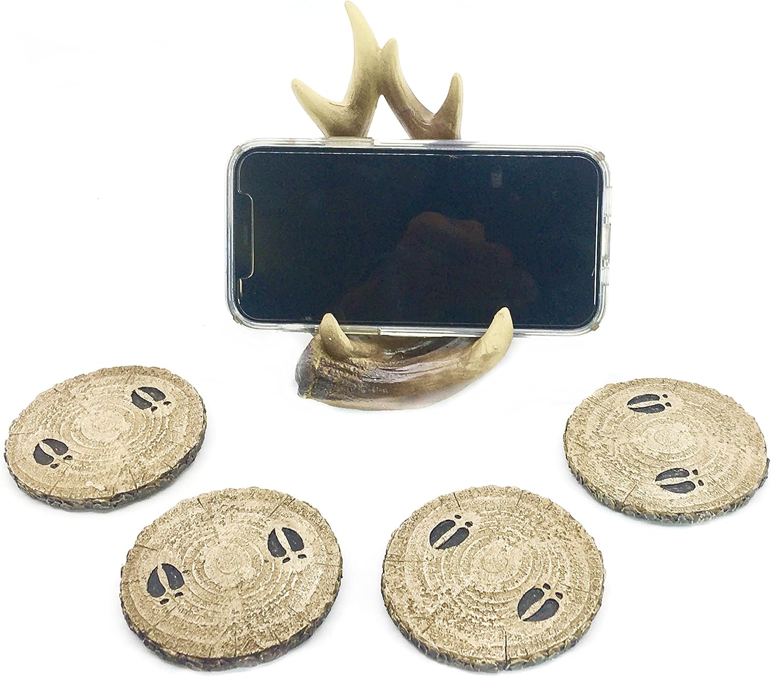 Bellaa 23295 Drink Coasters Set Deer Antler Table Beverage/Phone/Napkin Holder Outdoors Rustic Old West Home Decor Cabin Theme Lodge Mountain Man Cave Art - Image 6