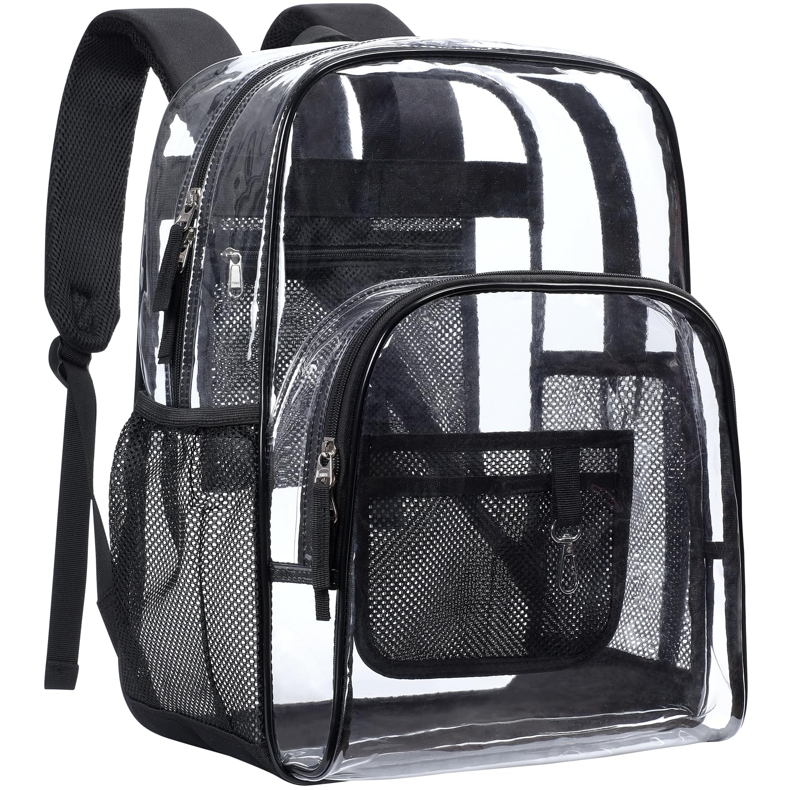 Clear Backpack - 17 inch Heavy Duty Clear Backpacks for School, Large Transparent Bookbag for Students (Age 12+)