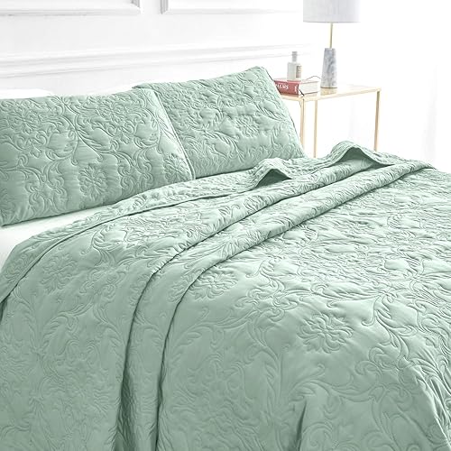 Miniatura 2 de Sophia and William - Juego de edredón de 3 piezas tamaño King con 1 edredón y 2 fundas de almohada, juego de colcha reversible de microfibra,