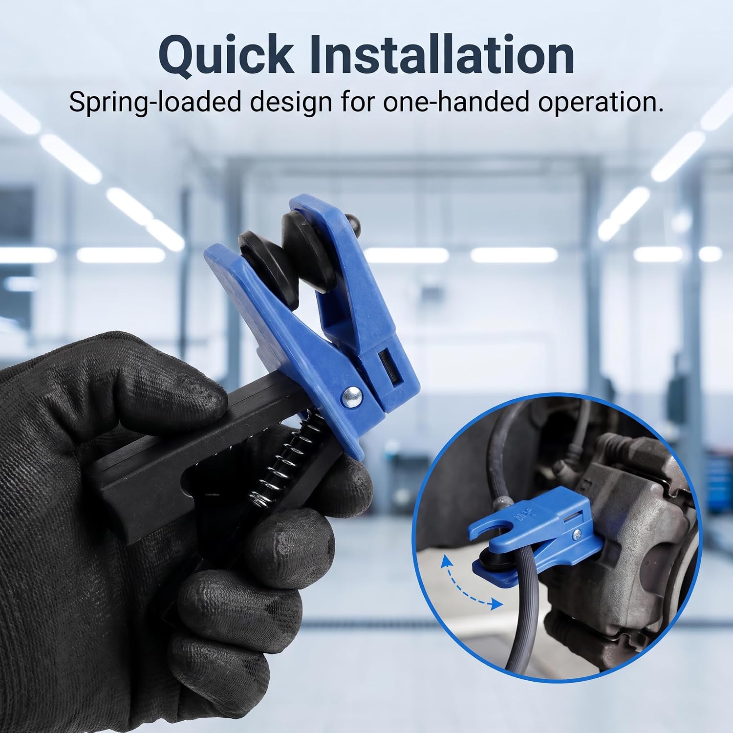 4PCS Brake Line Clamp Set, 3/8 5/16 1/2 Inch Alloy Steel Fluid Stopper for Fuel Rail Hose A/C Line, Universal Brake Oil Line Plug Tool (Blue)