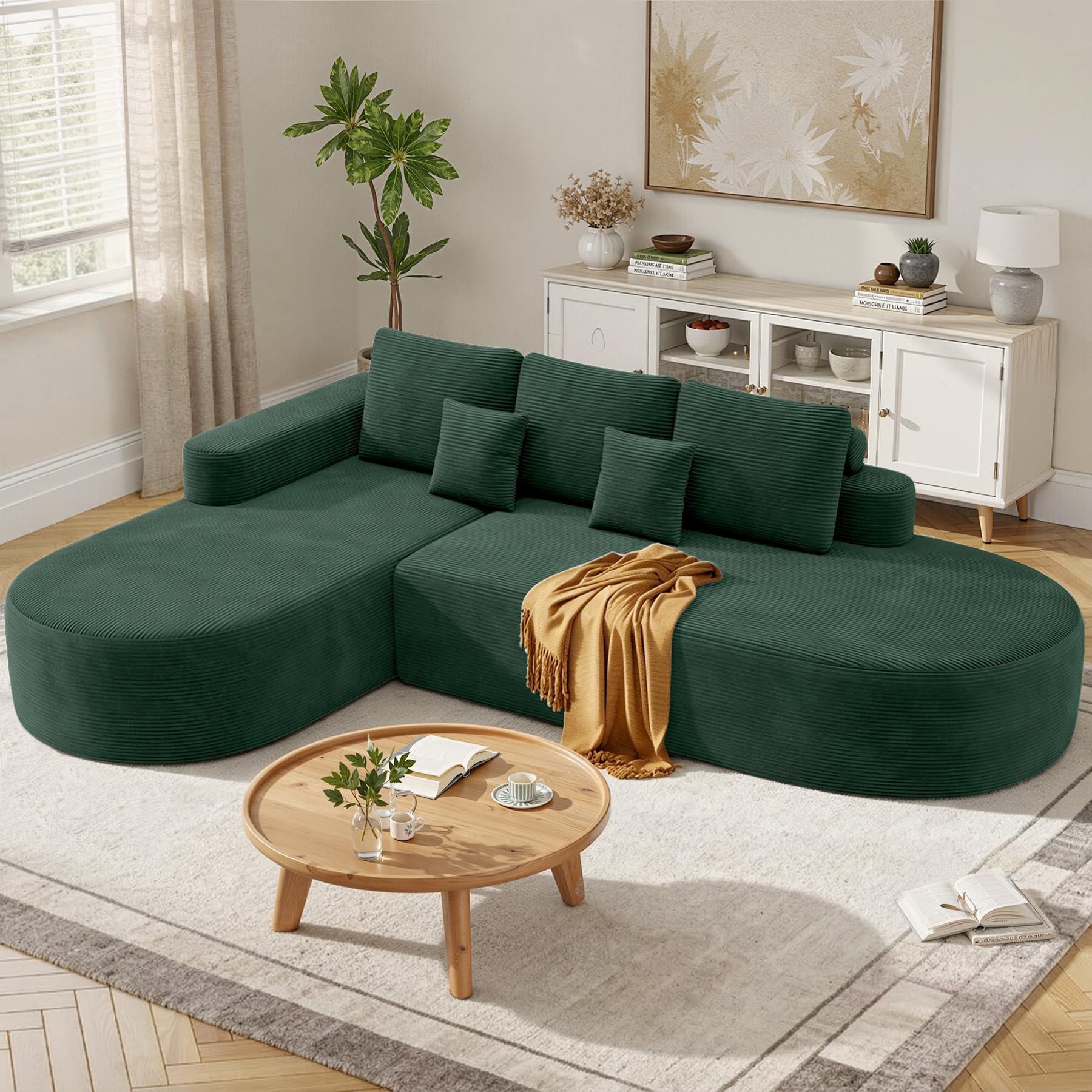 Nebuaegis 112' Modular Curved Corduroy Sofa