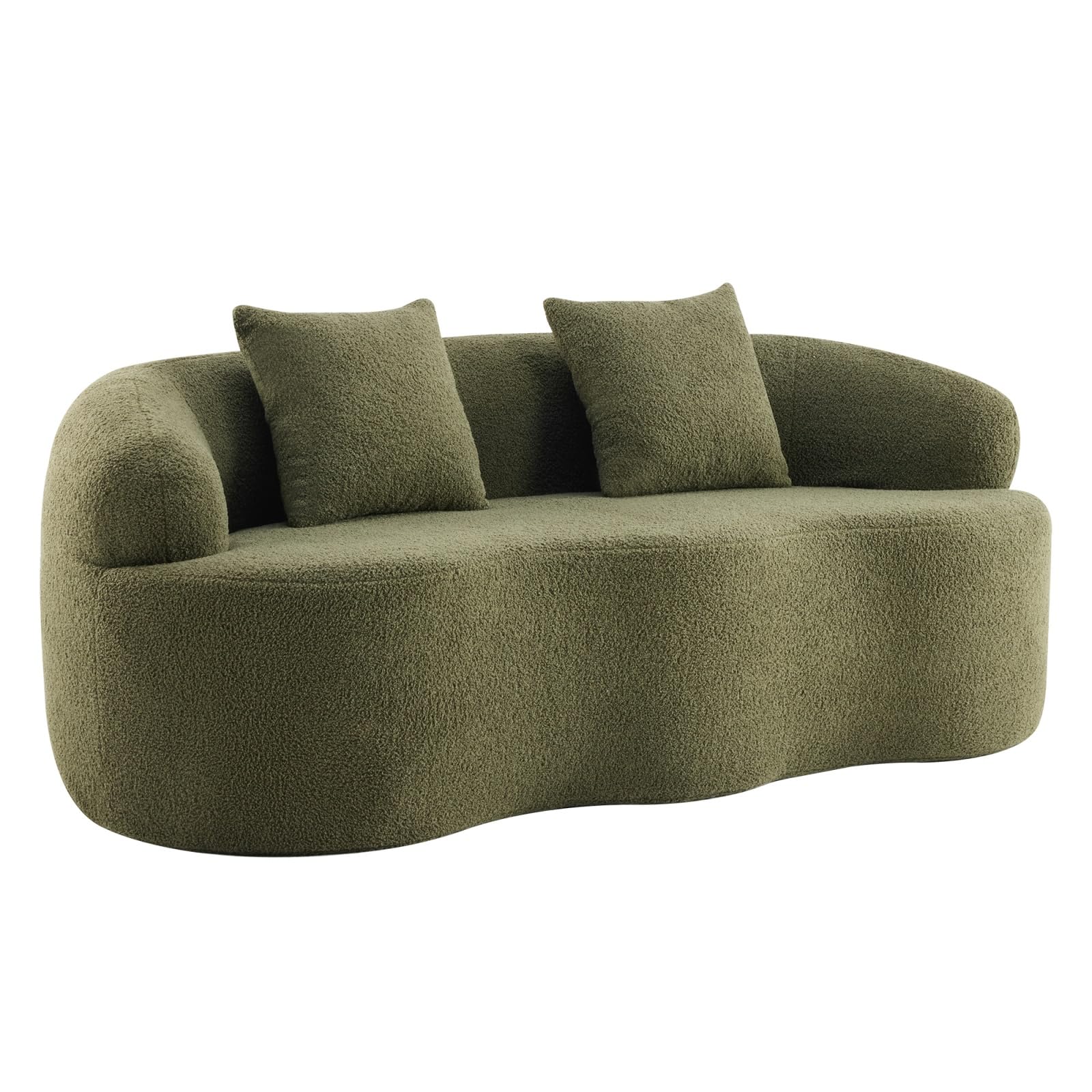 Sweiko 170 cm Canapé 2 Places Arc de Cercle avec 2 Coussins, sans Montage