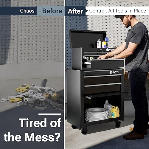 Miniatura 4 de Olympia Tools Armario de herramientas con cajón, caja de herramientas con rodamiento de bolas, cajones totalmente extensibles, herramientas y