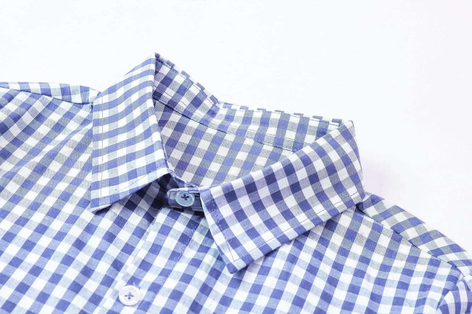 SANGTREE Boys and Mens Short Sleeve Cotton Casual Button Down Plaid Shirt