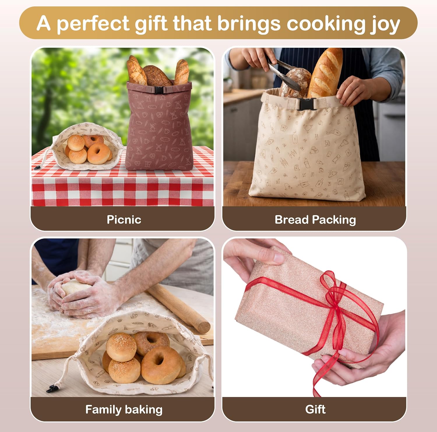 Extra Large Beeswax Bread Bag for Sourdough Loaves – Reusable Bread Storage Bag Fits Large Artisan Bread – Washable Eco Friendly Bread Bag XL Size