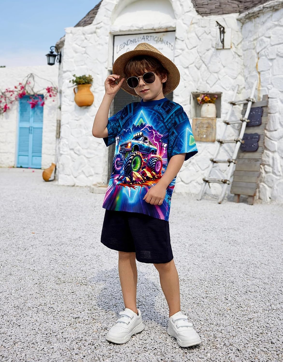 Frogwill Boys Girls Shirts 3D Graphic T-Shirt Neon Clothes Short Sleeve Animal Print Tee 5-13 Years