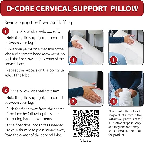 Vista 7 de Core Products D-Core Firm - Almohada ortopédica de apoyo, Espuma, Estándar Blanco