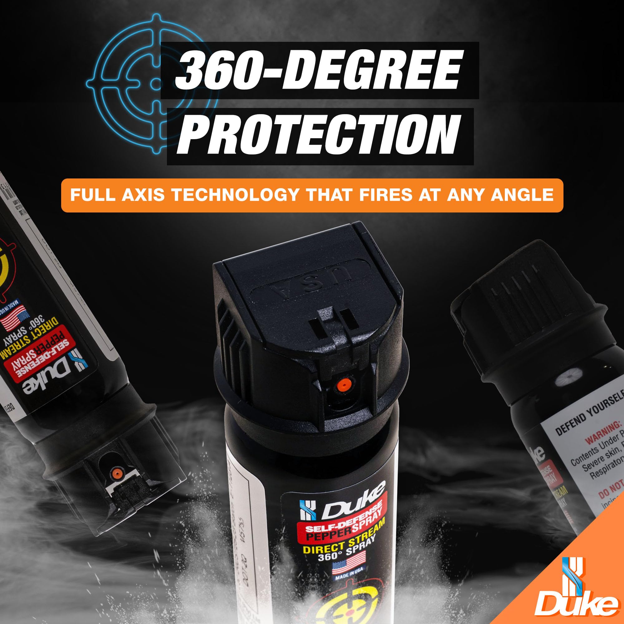 Duke MK-3 Gel Pepper Spray - Police Grade Self Defense With 20ft Range & 360?? Capability