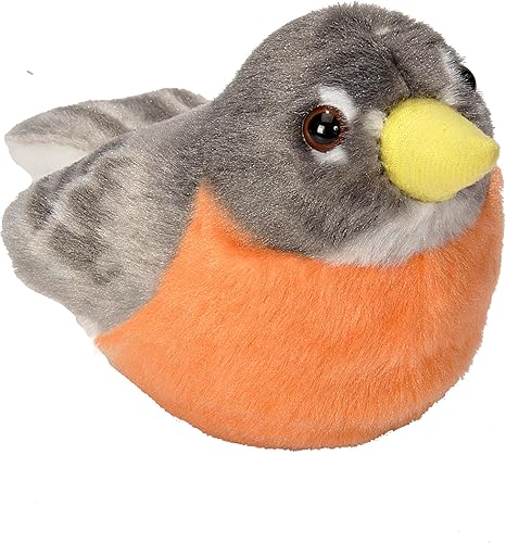 Wild Republic Audubon, American Robin - Sonido auténtico de peluche, animales de peluche, juguetes de pájaros para niños, American Robin